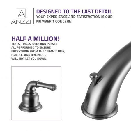 Anzzi Prince 8" Widespread 2-Handle Bathroom Faucet in Brushed Nickel L-AZ136BN